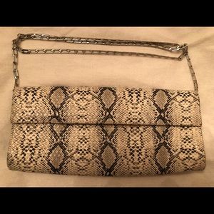 Carlos Falchi black and white clutch